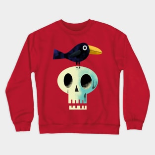 A Crow and a Skull Crewneck Sweatshirt